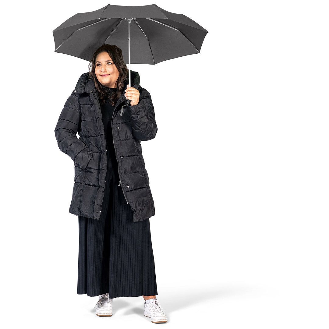 Alu-Mini-Taschenschirm Ø90 cm - grau-995