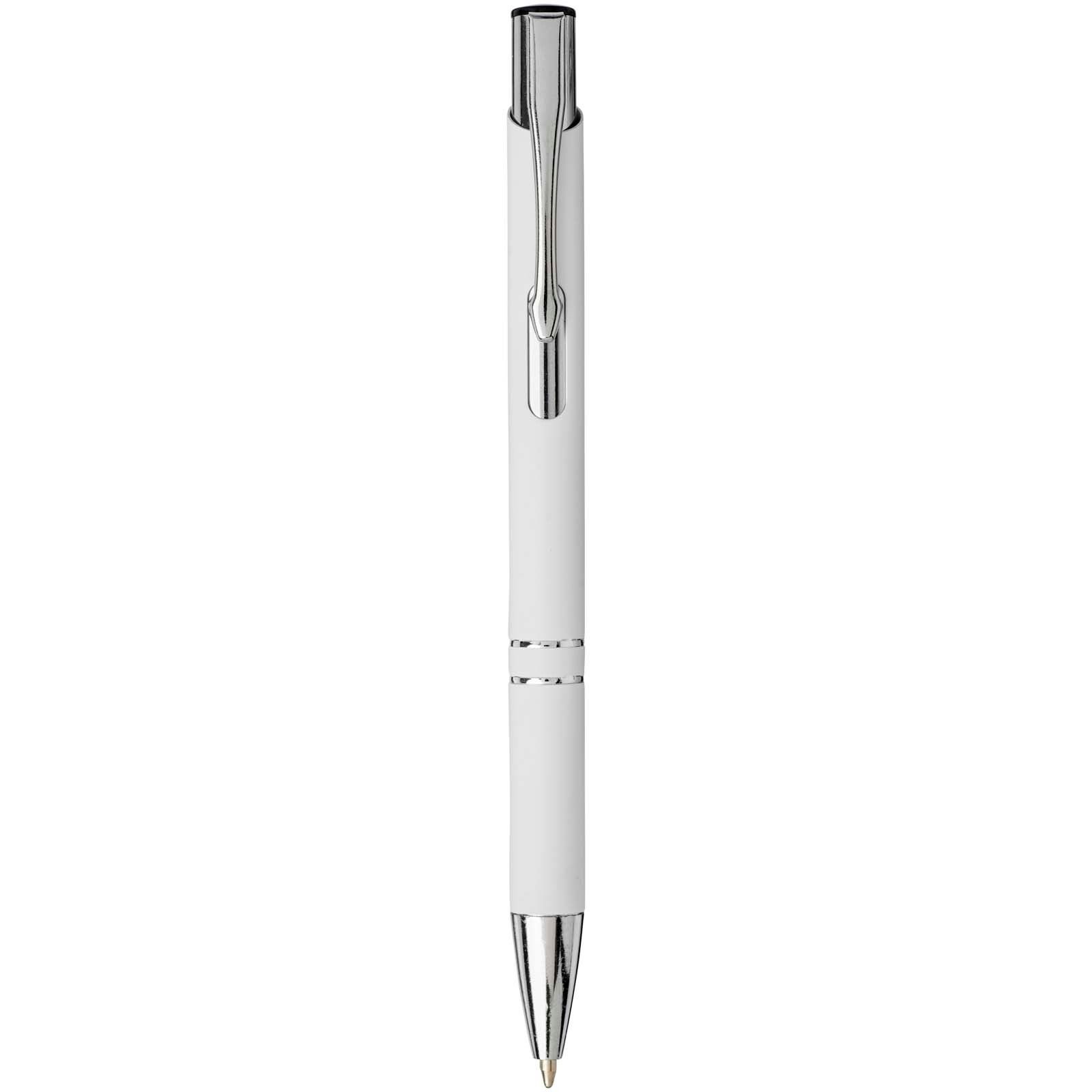 Moneta Soft Touch Druckkugelschreiber (schwarze Mine) - weiss-887