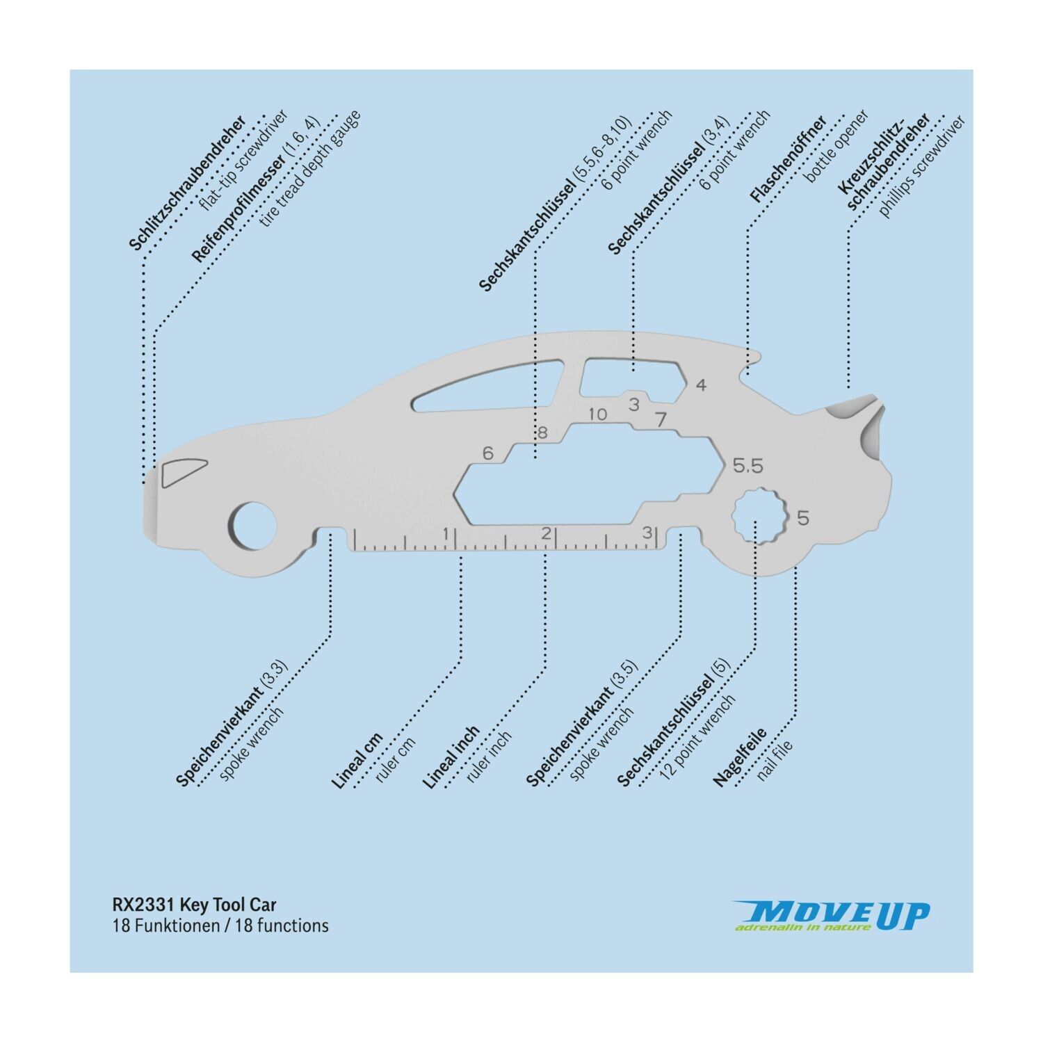 ROMINOX® Key Tool im Motiv-Mäppchen Merry Christmas - Key Tool Car-125