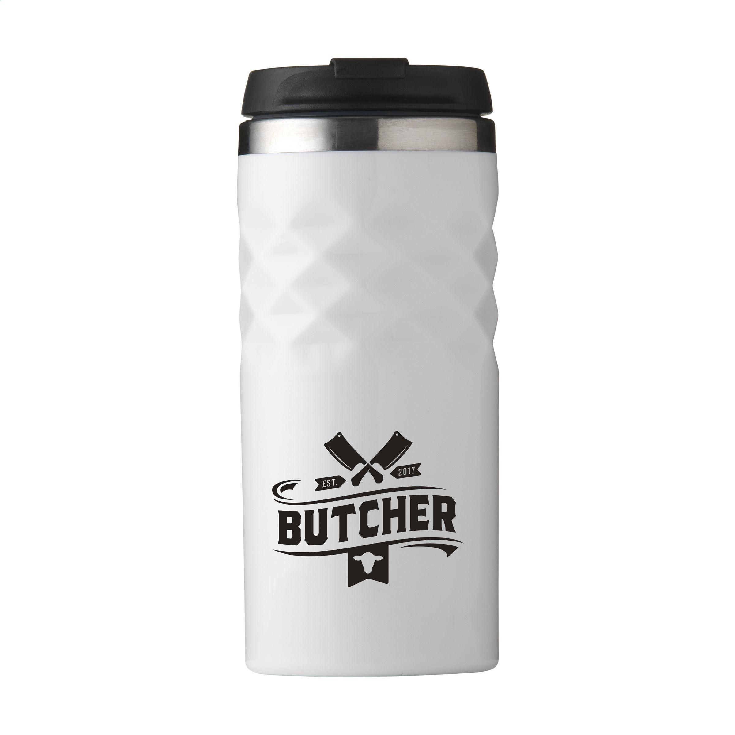 Geometric Mug RCS Recycled Steel 280 ml Thermobecher - weiß-388