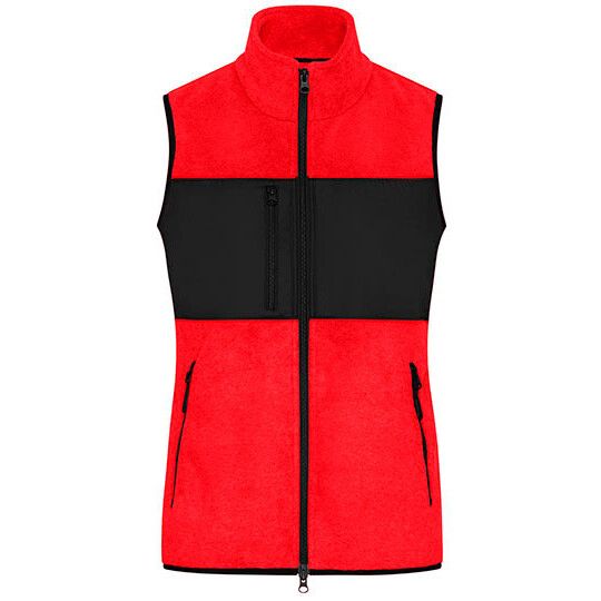 Ladies´ Fleece Vest - red - black-148