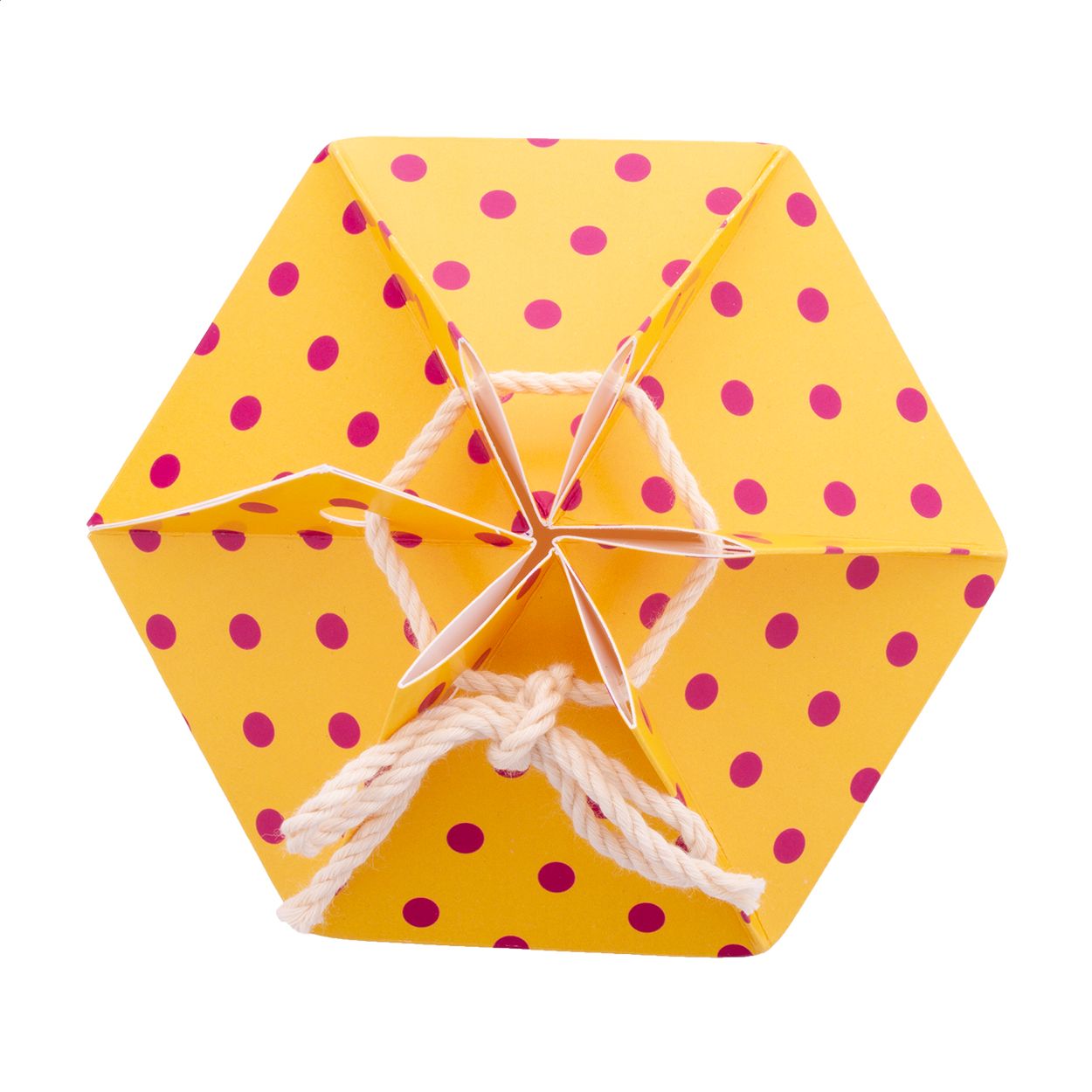 CreaBox HexaCord M Sechseckige Geschenkbox - weiß-965