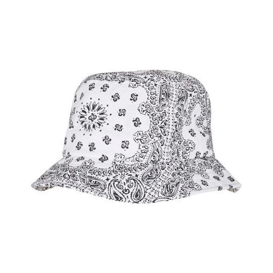 Bandana Print Bucket Hat - cherry - white-264