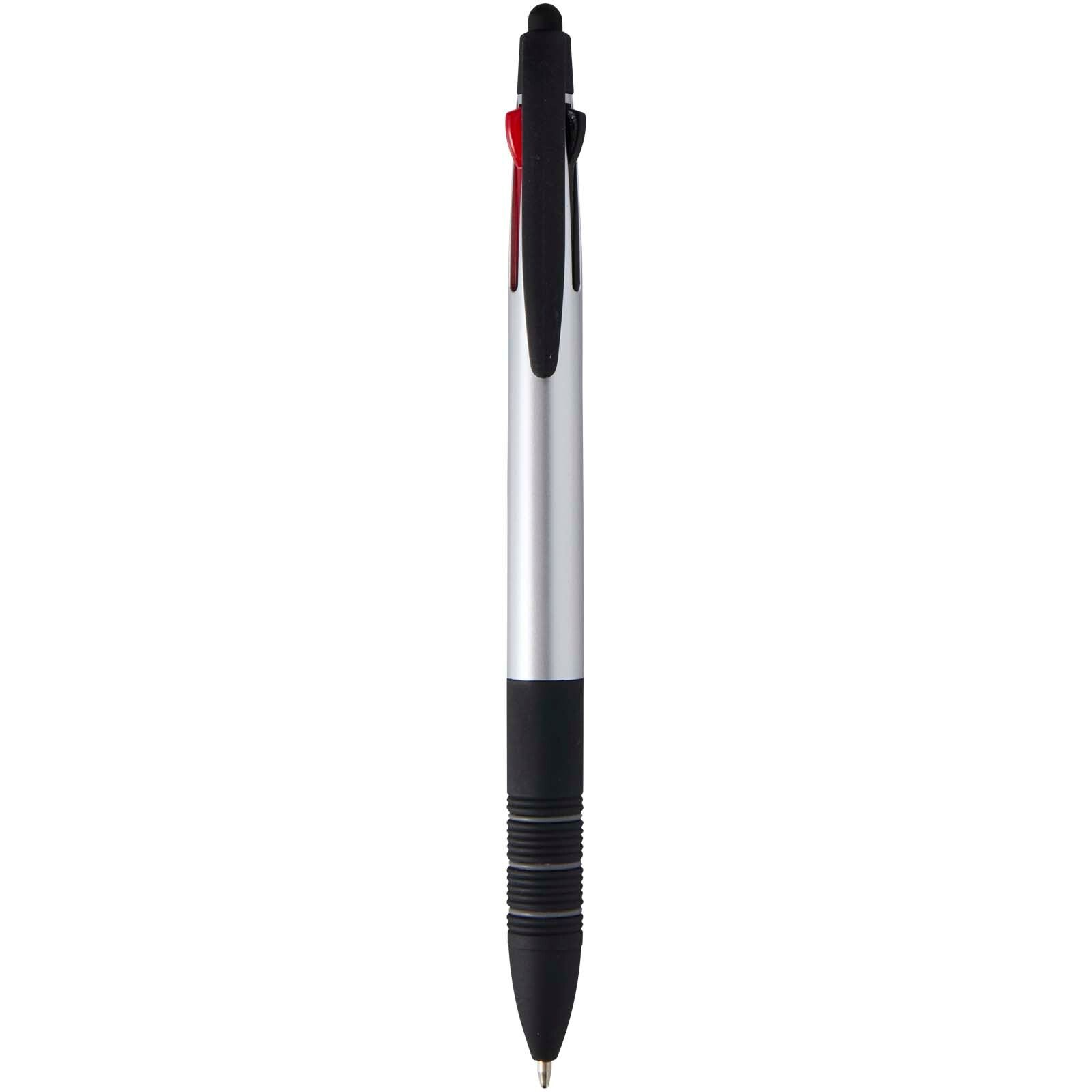 Trine 3-Farben RCS recycelter Kugelschreiber mit Stylus - silber-492