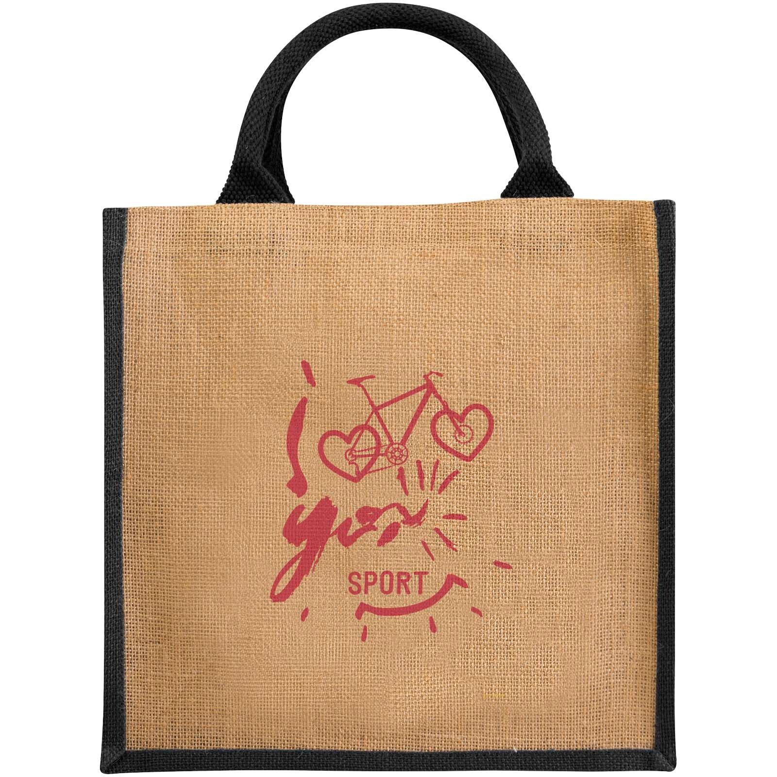Chennai Jute Tragetasche 16L - natur -  schwarz-86