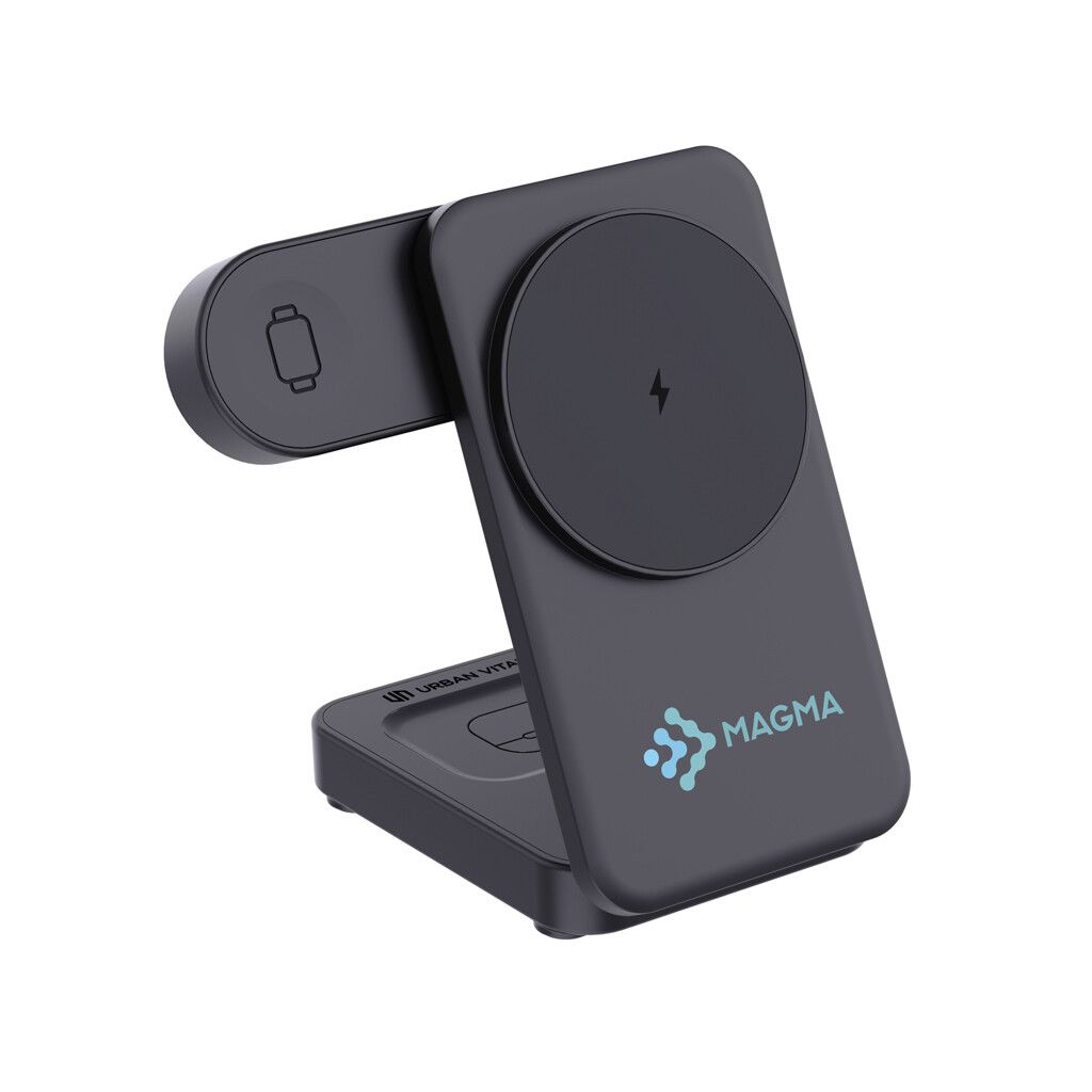 Urban Vitamin Arcadia 15W 3in1 Magnet-Charger aus RCS rABS - schwarz-327