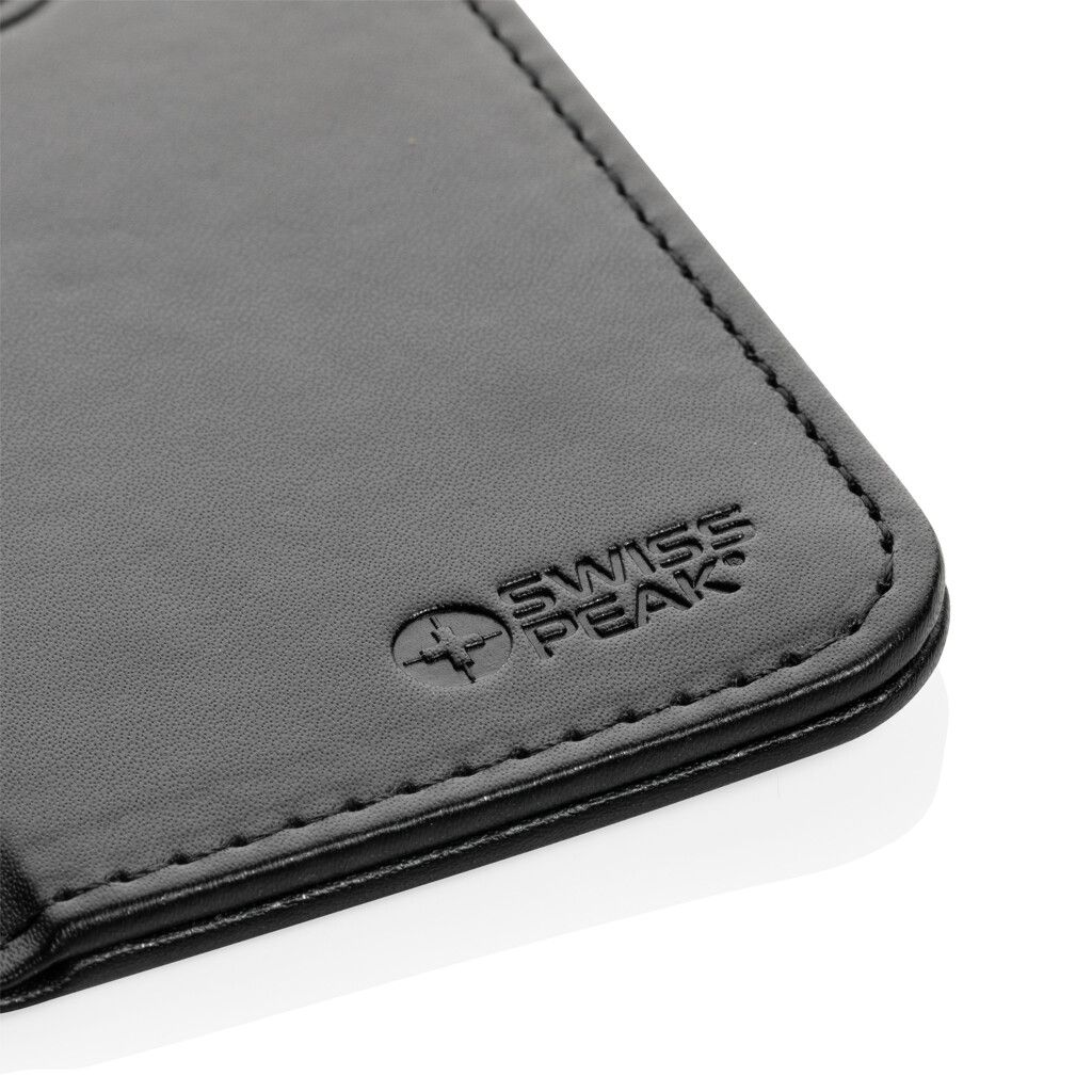 Swiss Peak RCS recyceltes 10W Wireless-Charging PU Mauspad - schwarz-951