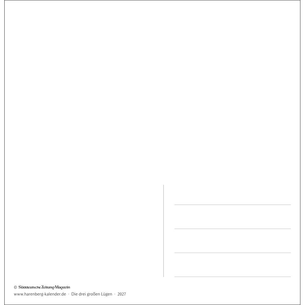 Die drei großen Lügen Premium-Postkartenkalender-298