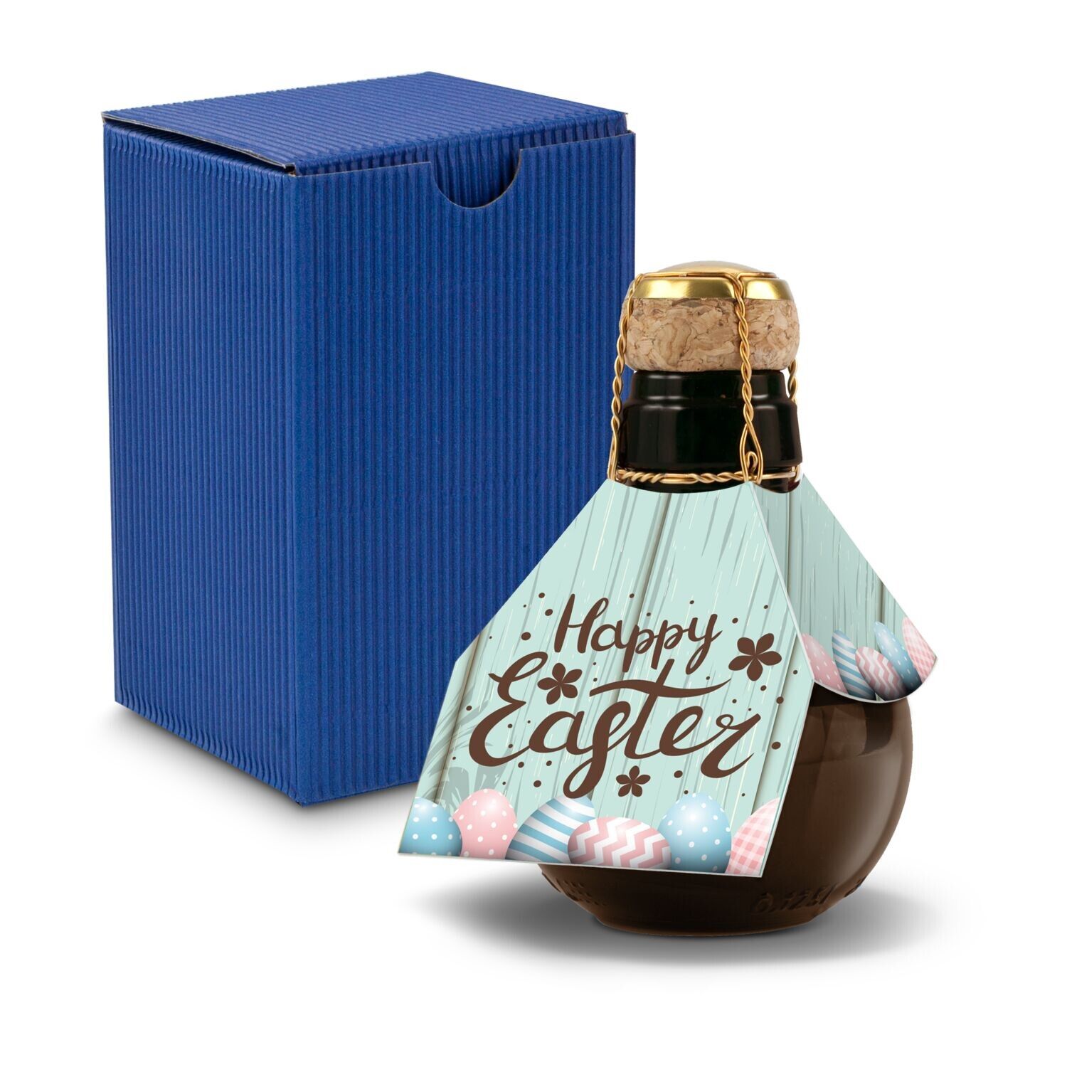Kleinste Sektflasche der Welt - Happy Easter 125ml - blau-846