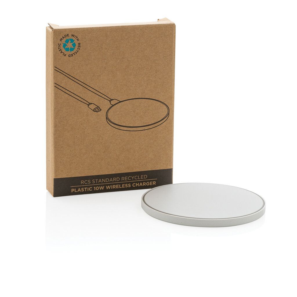 10W Wireless Charger aus RCS Standard recyceltem Kunststoff - weiß-338