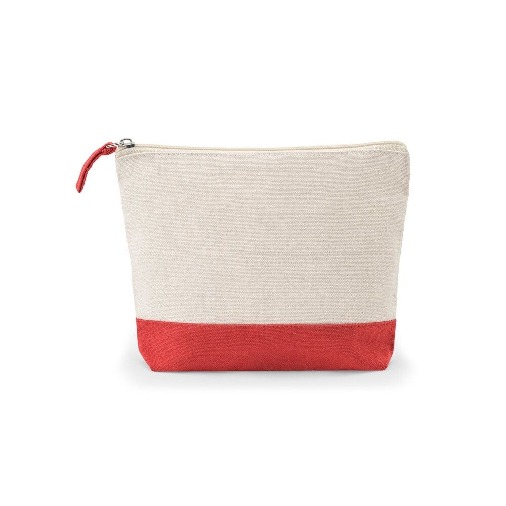 DAPHNE Kosmetiktasche aus 100 % Baumwolle (340 g/m²), zweifarbig - rot-678