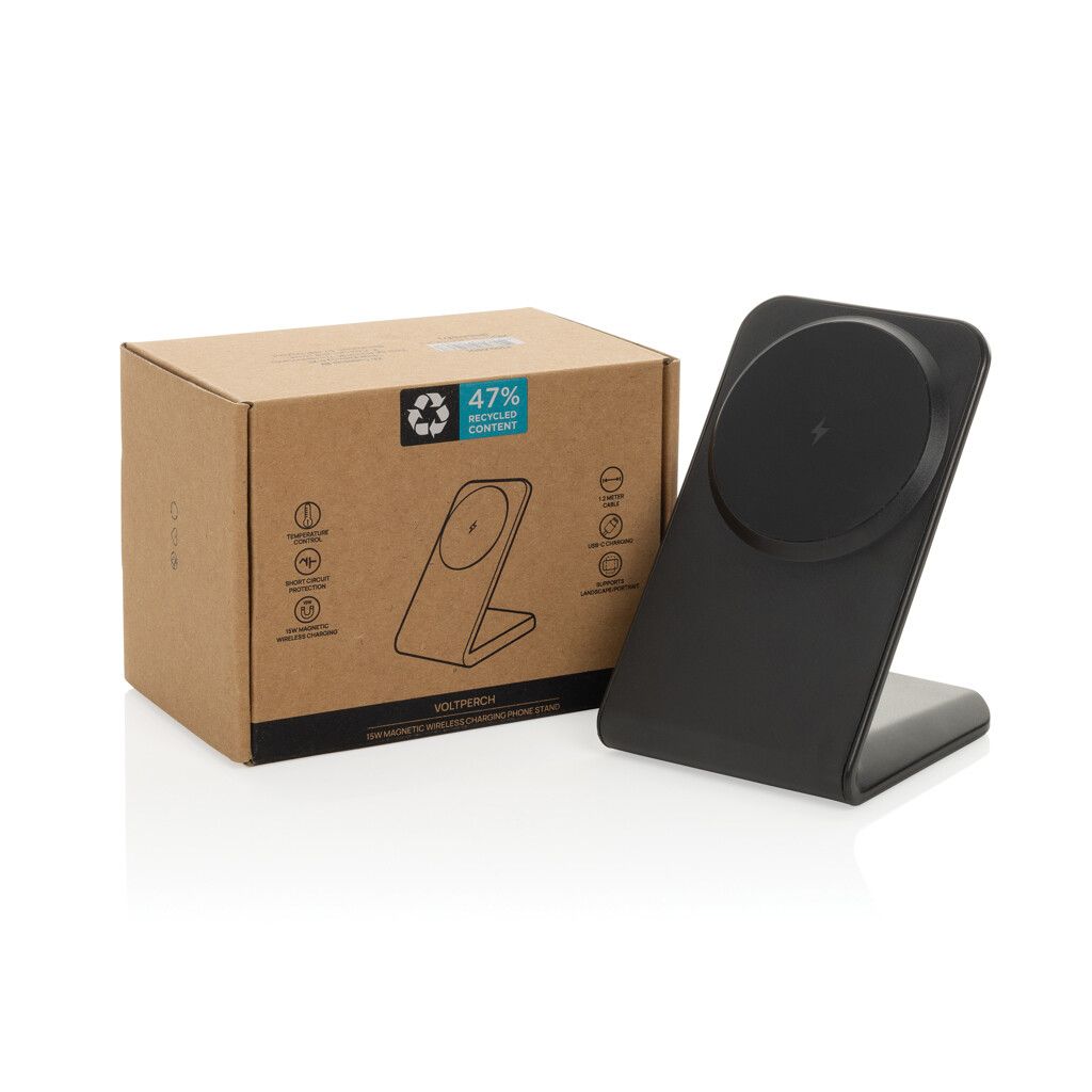 VoltPerch 15W magnetischer Wireless Charger aus RCS rec. ABS - schwarz-800