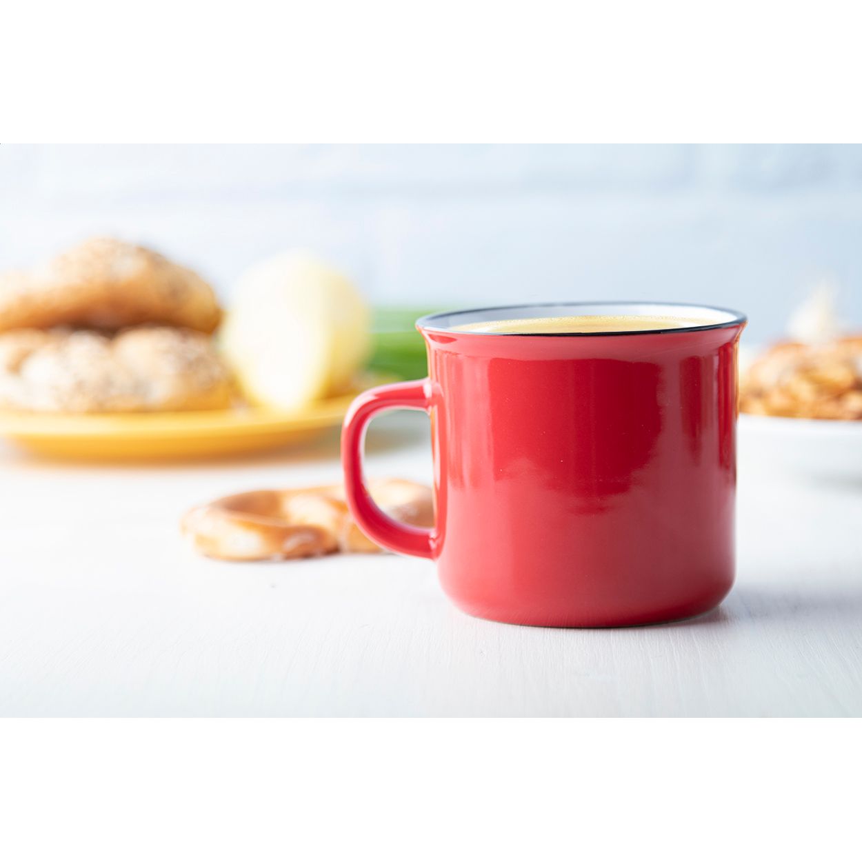 Woodstock Vintage-Keramiktasse, 300 ml - rot-312
