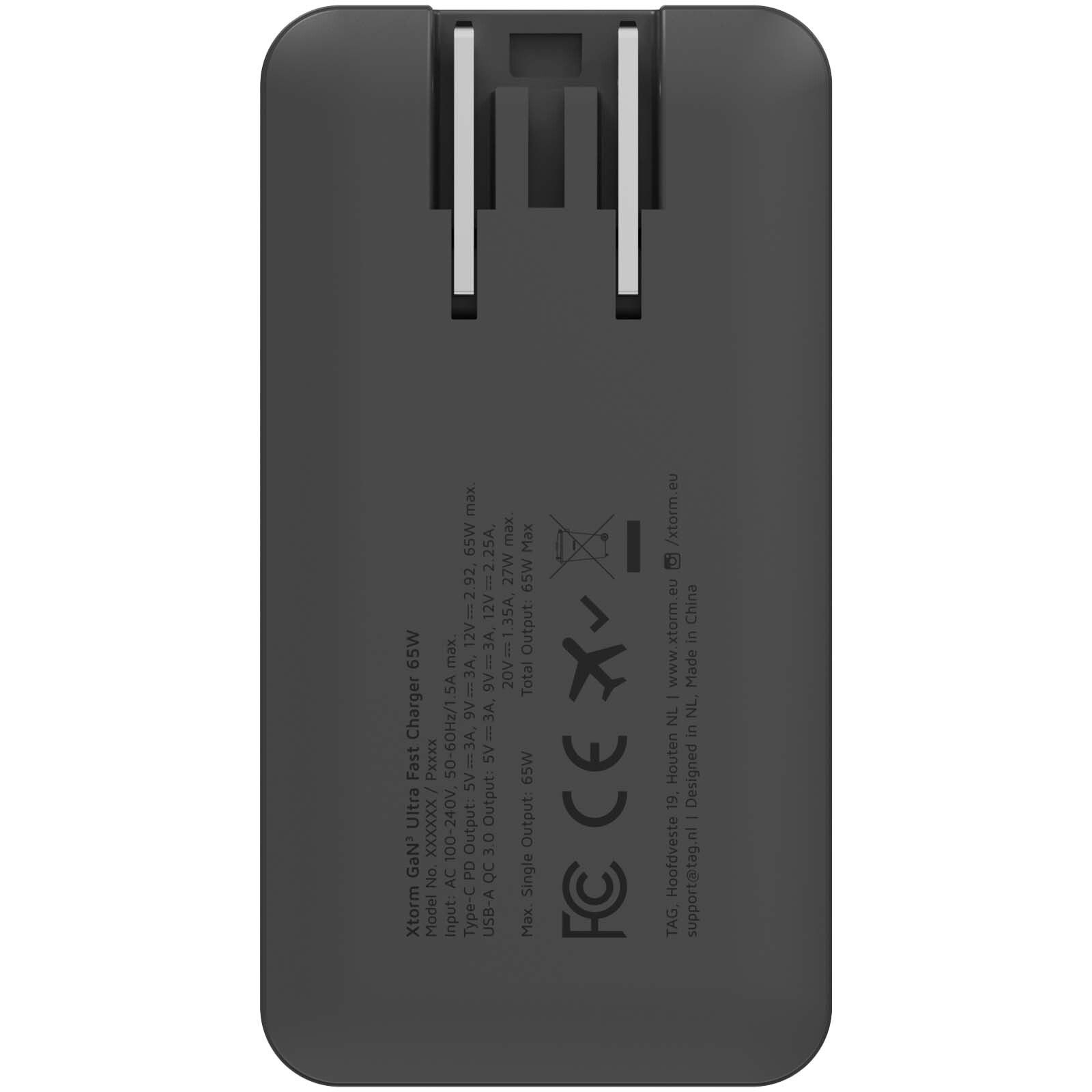Xtorm 65 W Schnellladegerät für unterwegs mit Kabel und Reiseetui - schwarz-49
