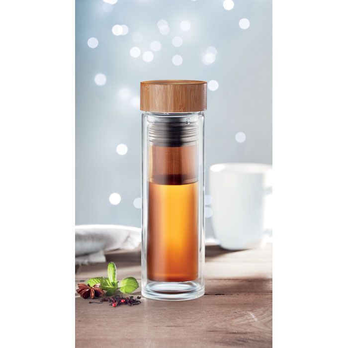 Trinkflasche Glas 400ml BATUMI GLASS - transparent-29