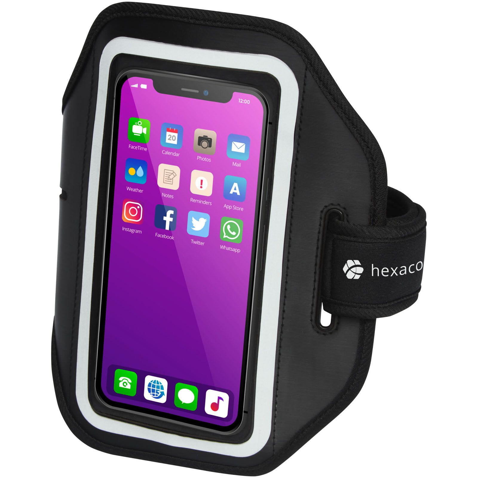 Haile reflektierendes Smartphone Armband mit transparenter Abdeckung - schwarz-87
