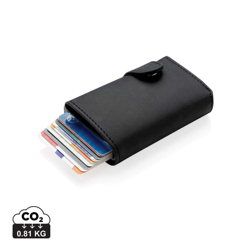 Aluminium RFID Kartenhalter mit PU-Börse - schwarz-110