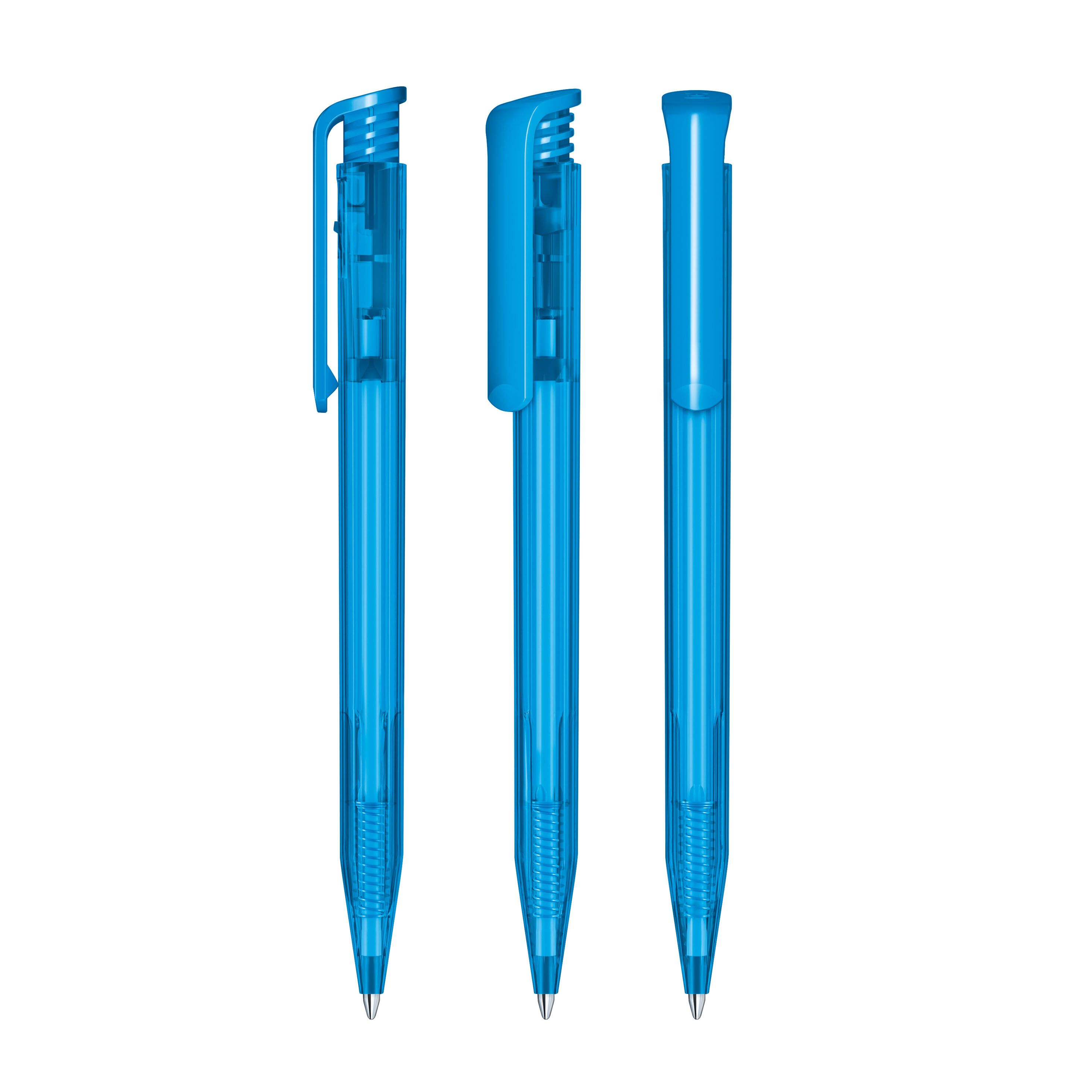 Super Hit Clear Druckkugelschreiber - cyan-892