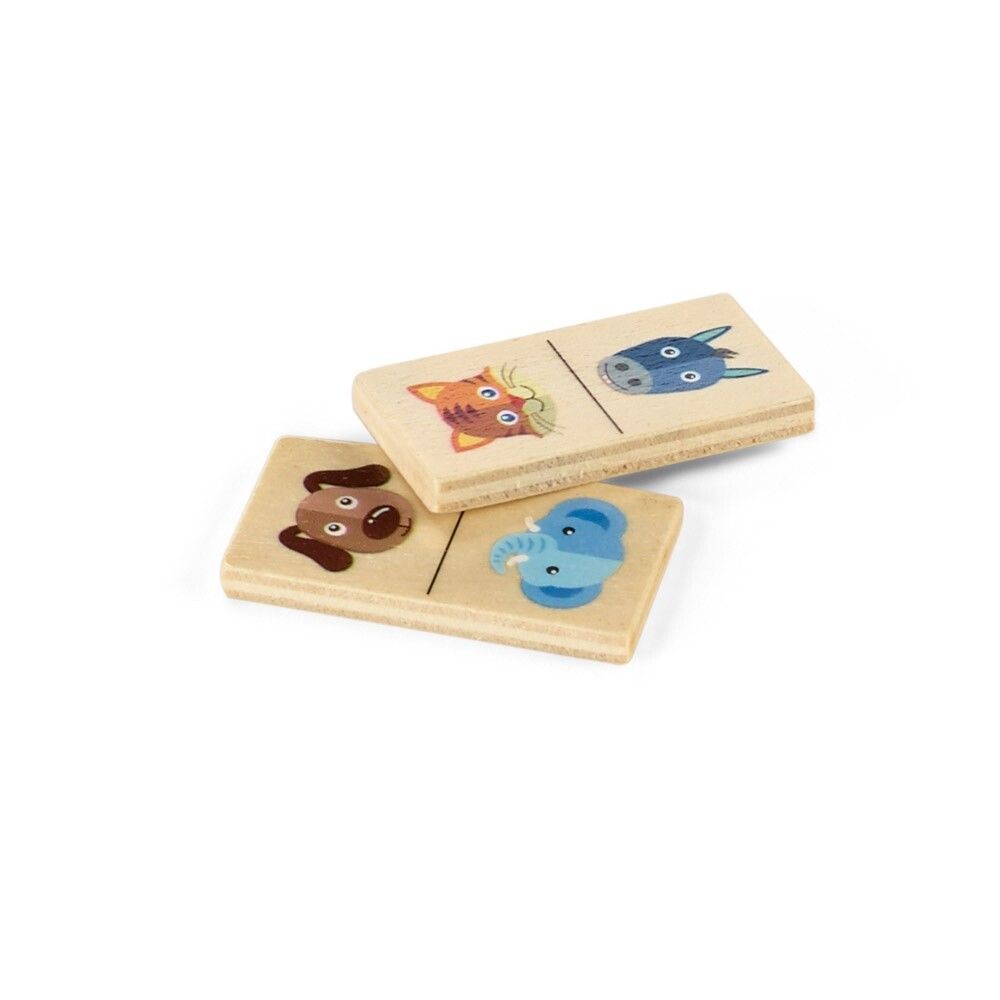 DOMIN Domino-Spiel aus Holz mit 28 Tierfiguren - naturhell-461