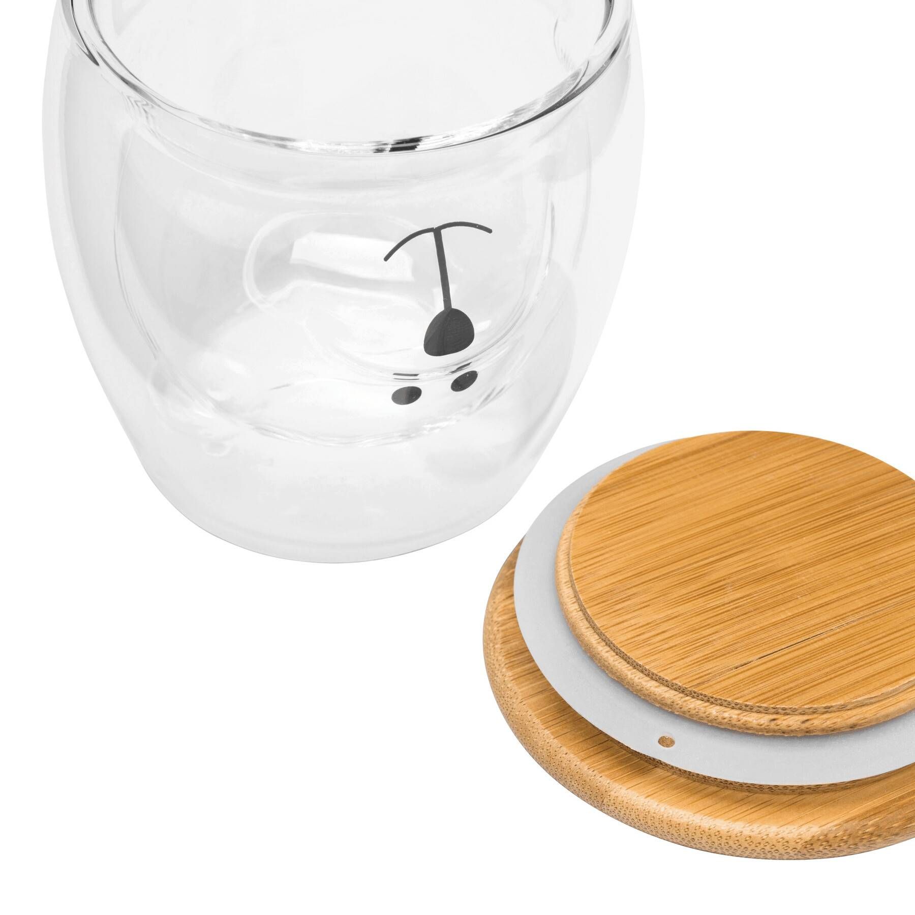 Glas BAMBOO BEAR - braun - transparent-67