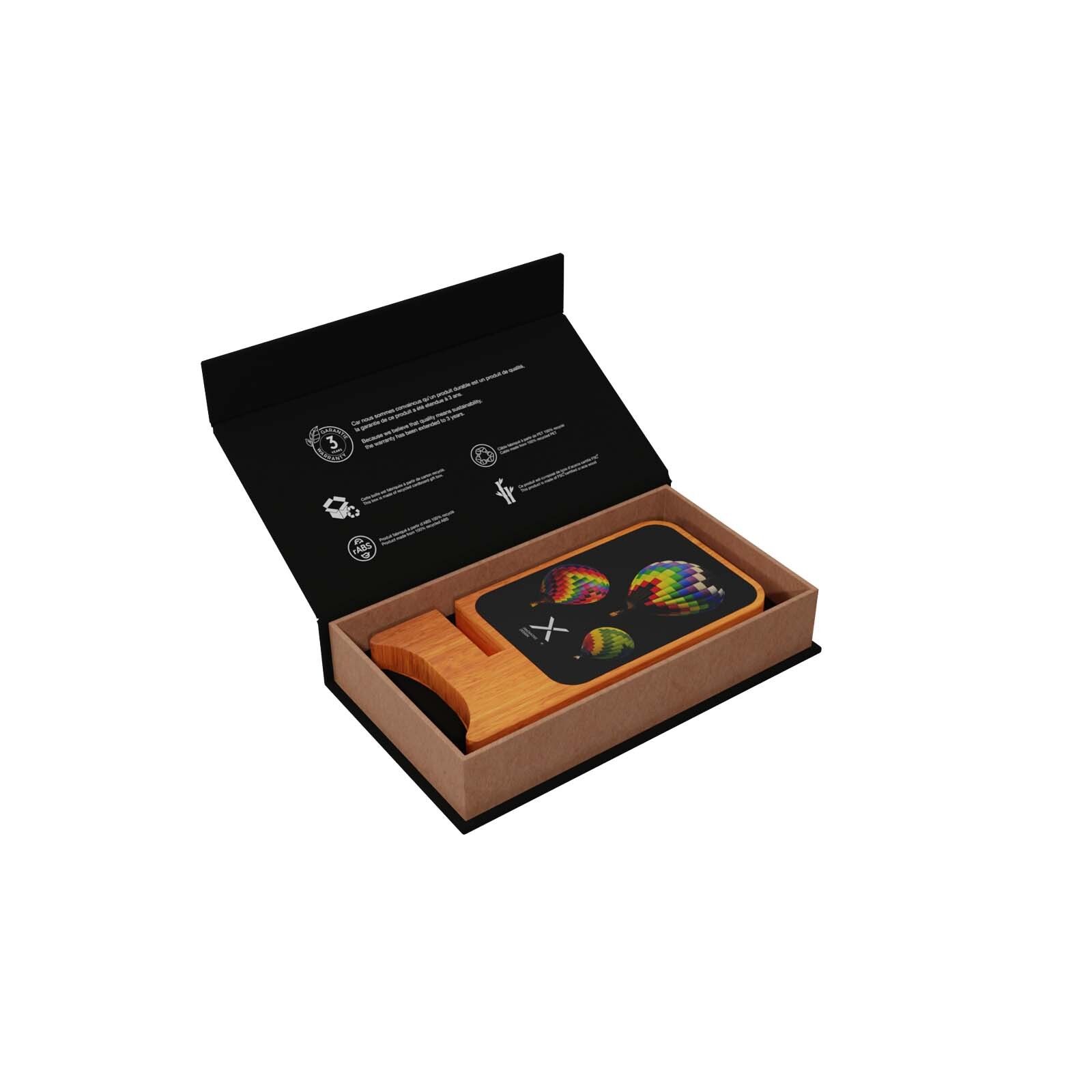 SCX.design W16 kabelloser 15-Watt-Ladeständer aus Holz mit Leuchtlogo - holz-929