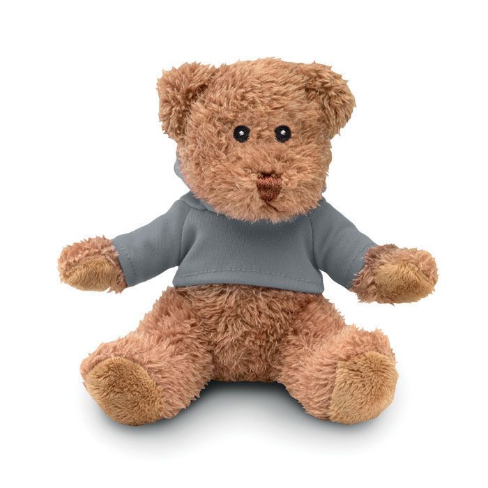 Teddybär mit Hoody JOHNNY - grau-812