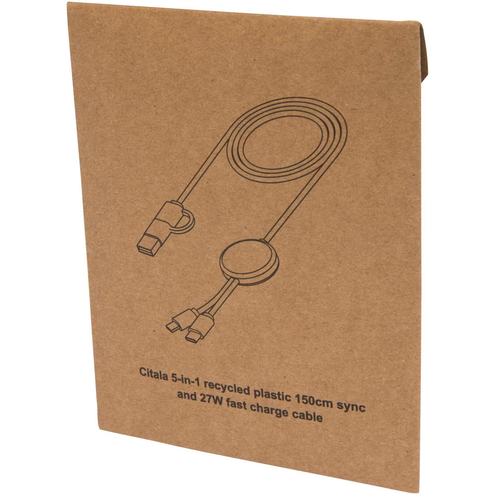 Citala 150 cm 5-in-1 Kabel aus recyceltem Kunststoff für Datenübertragung und 27W Schnellladung - schwarz-480