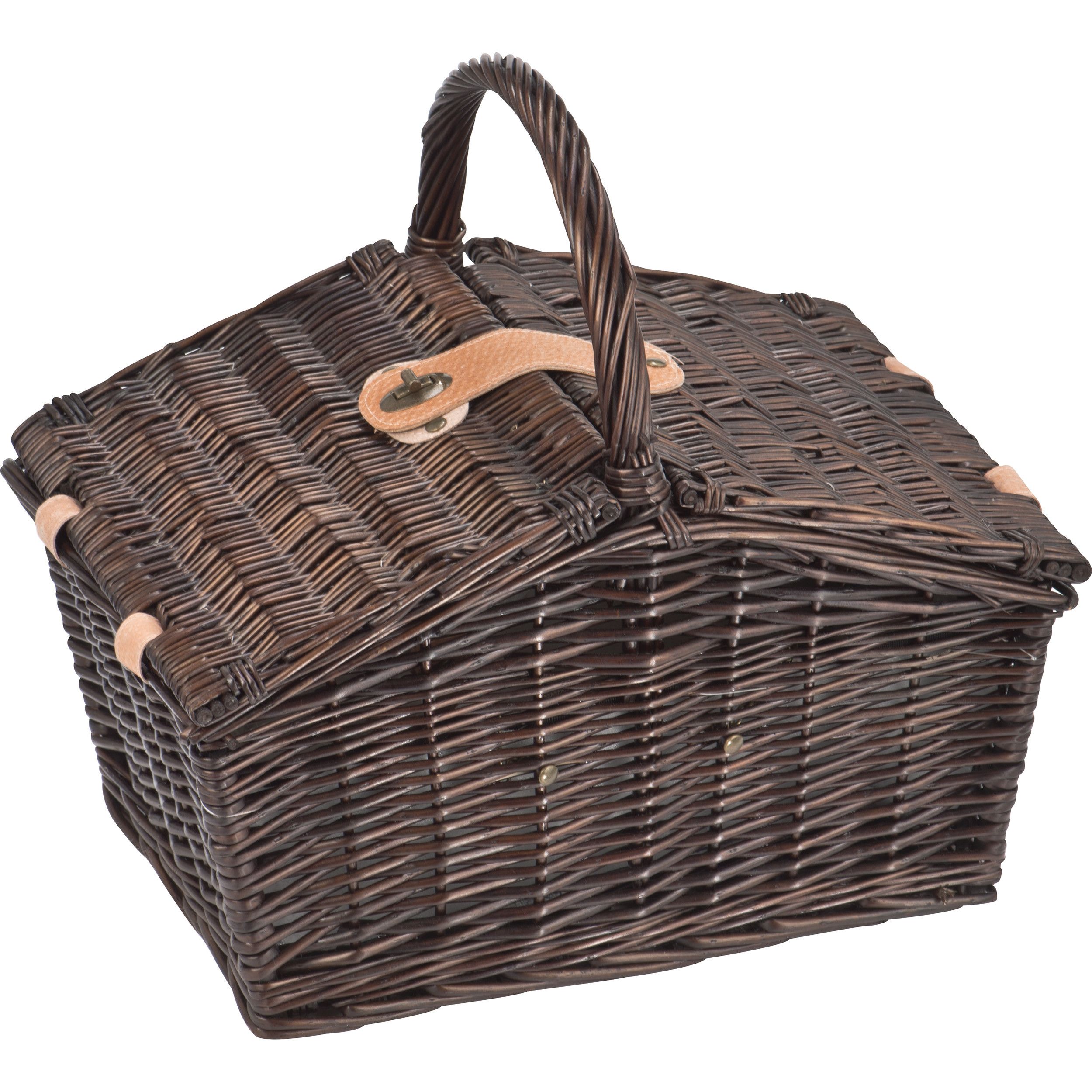 Picknickkoffer aus Weidengeflecht für 2 Personen - braun-758
