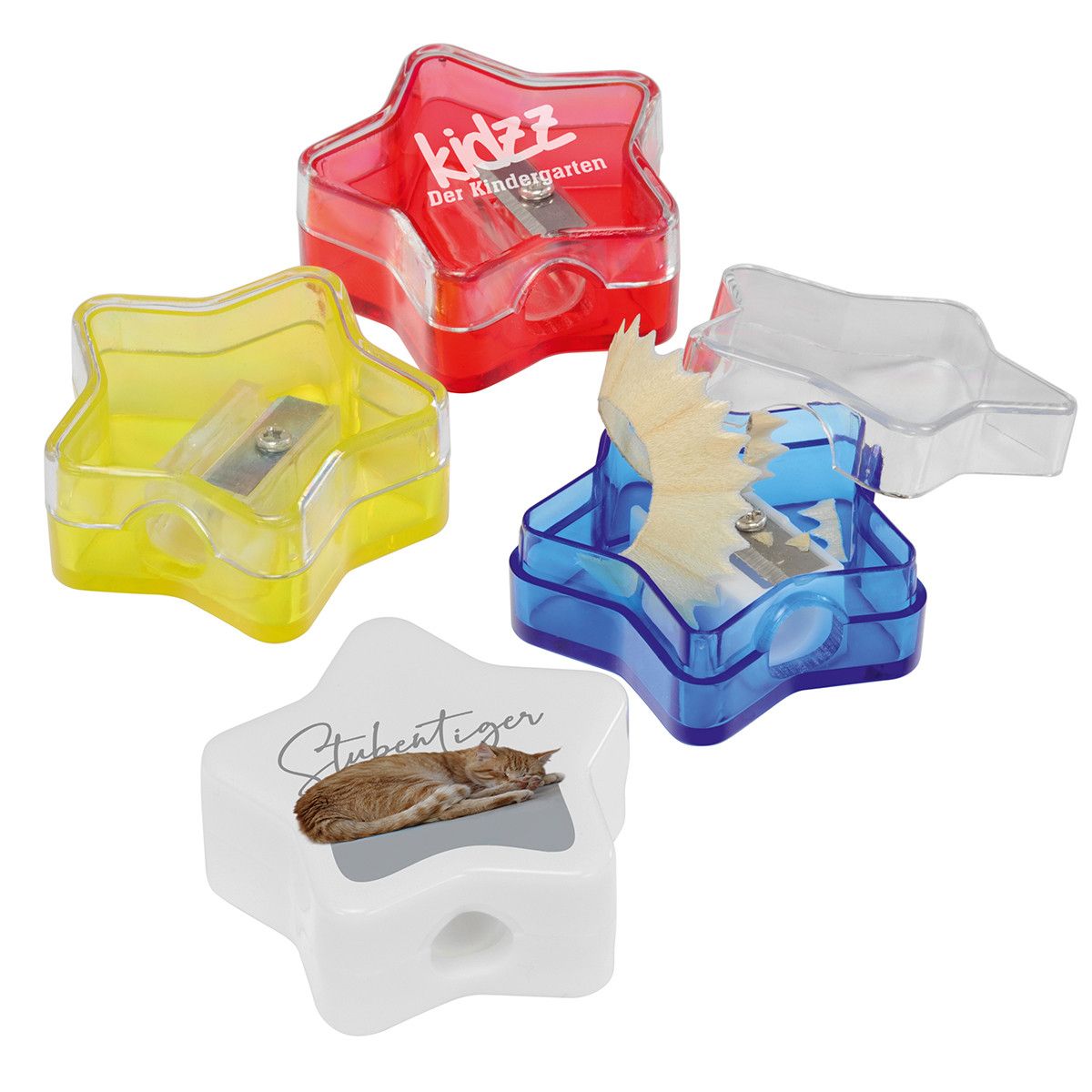 Spitzer Stern - rot - transparent, glasklar-4