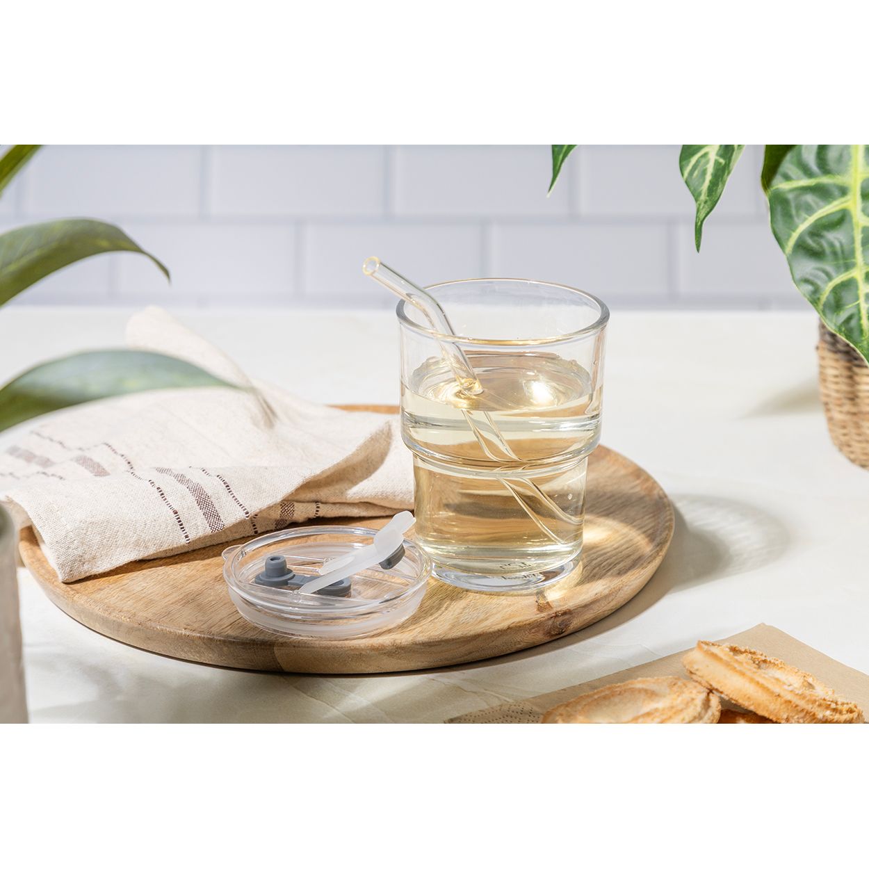 Glassip Reisebecher aus Glas, 400 ml - transparent-974