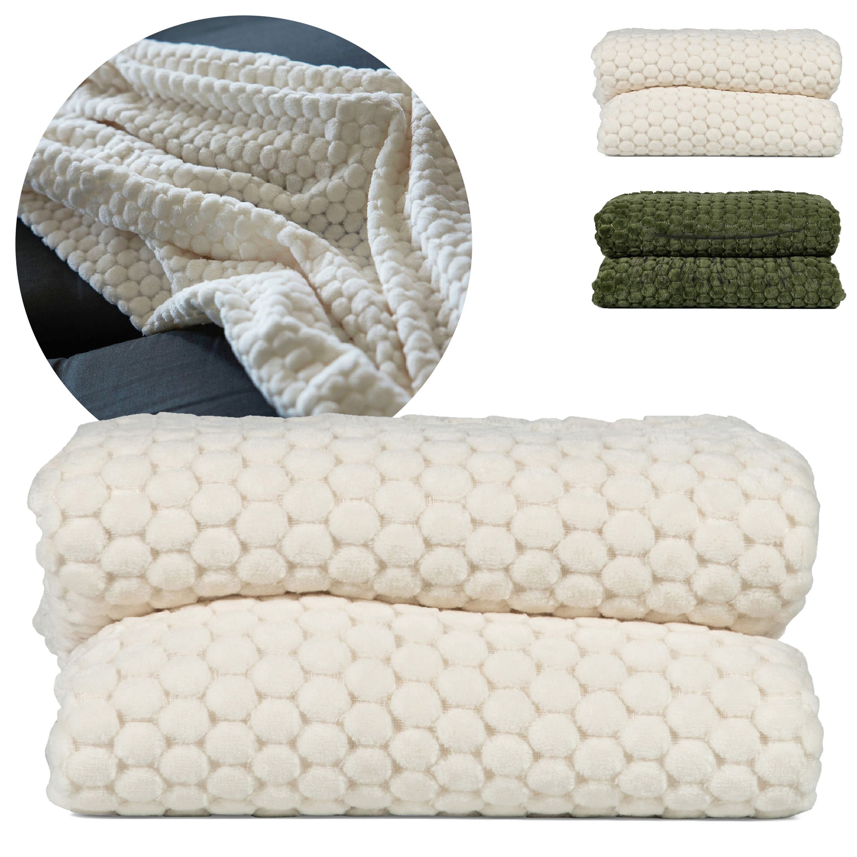 Sagaform Maja Fleece kariert 130x170 cm - grün-231