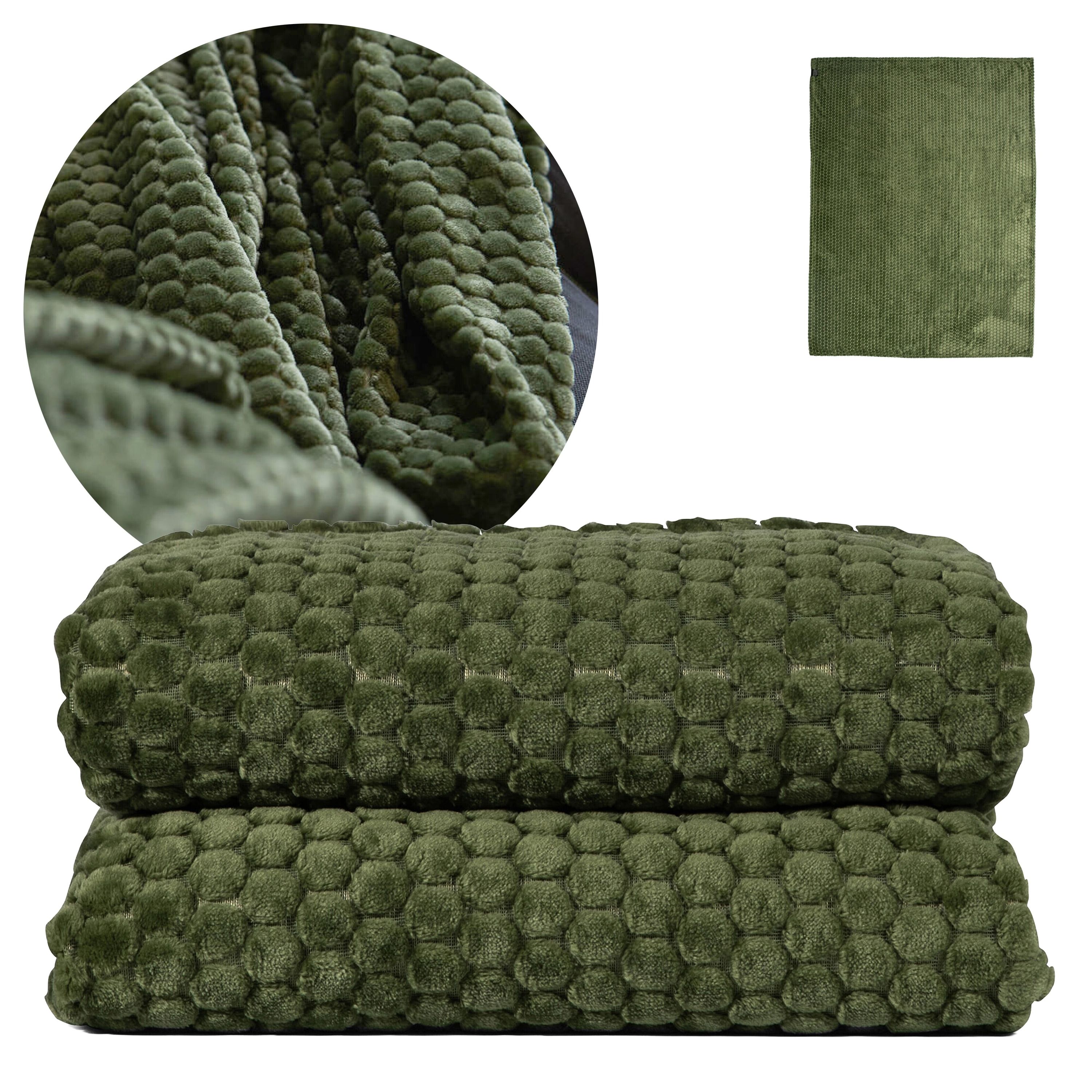 Sagaform Maja Fleece kariert 130x170 cm - grün-231