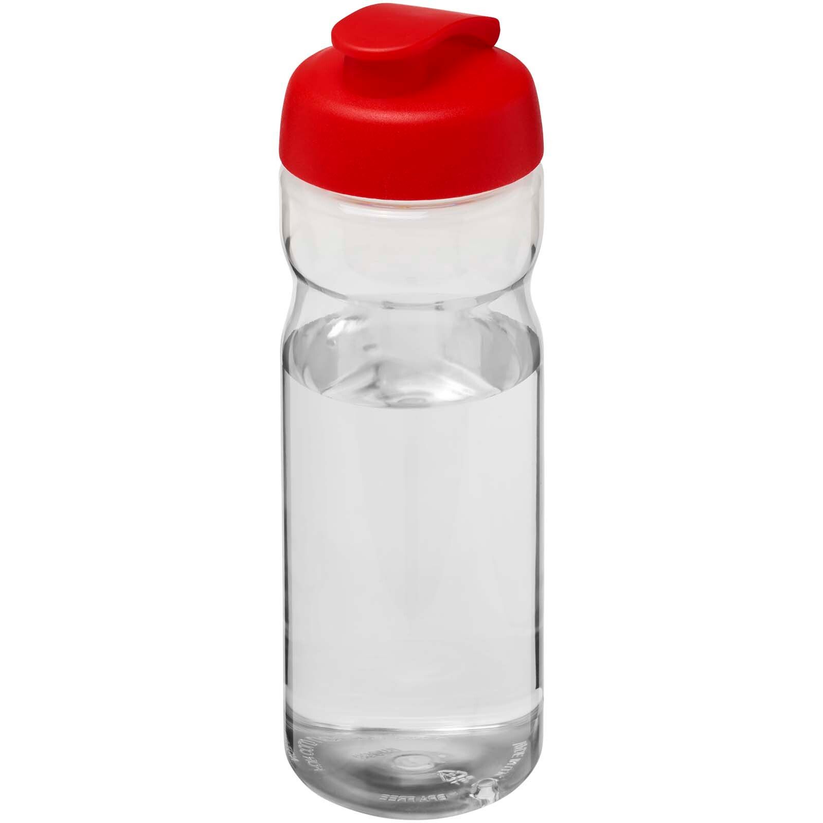 H2O Active Eco Base 650 ml Sportflasche mit Klappdeckel - transparent -  rot-624