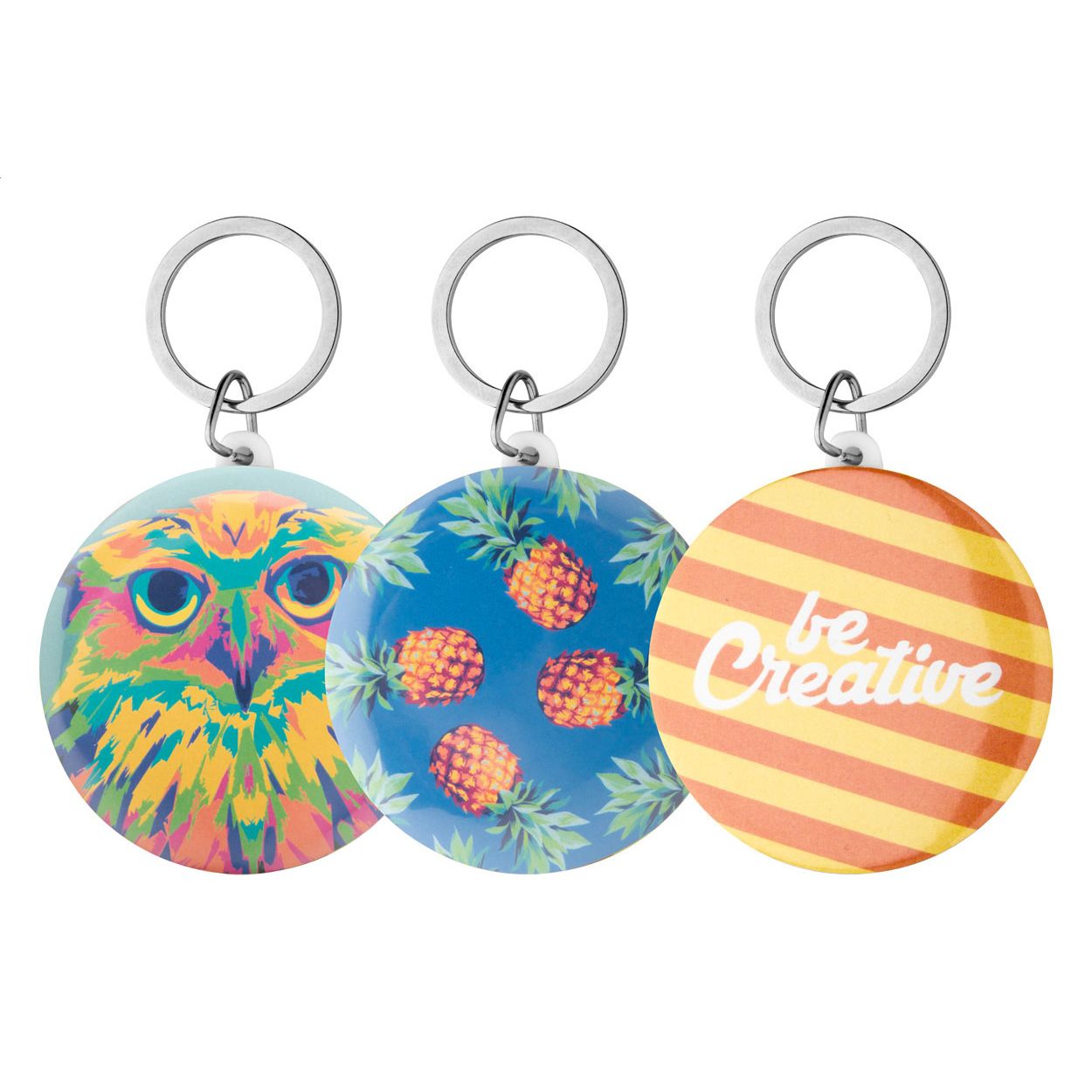 Button-Schlüsselanhänger KeyBadge Maxi - weiß-111