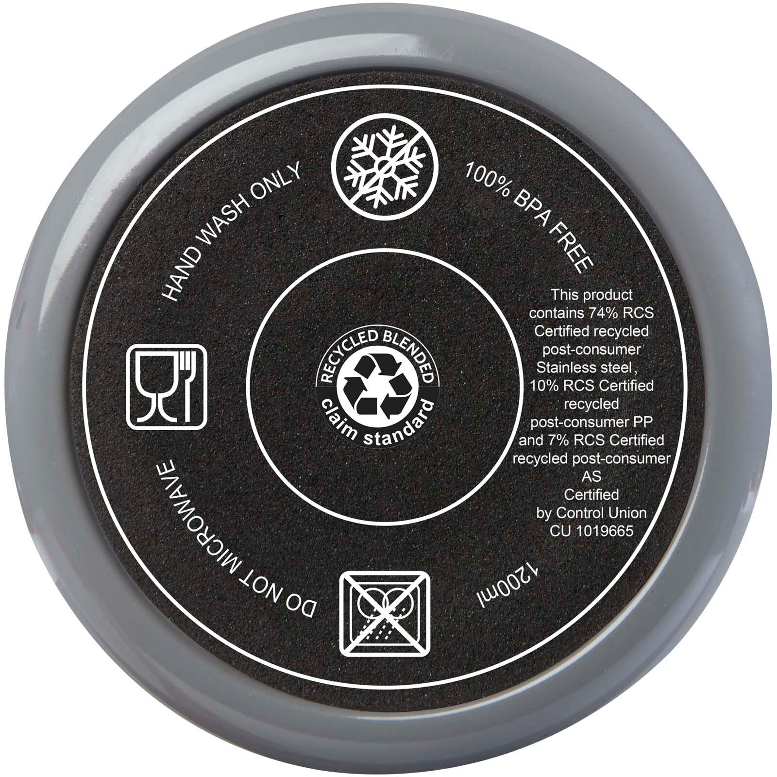 Melbourne 1200 ml RCS-zertifizierter Isolierbecher mit Strohhalm - grau-521