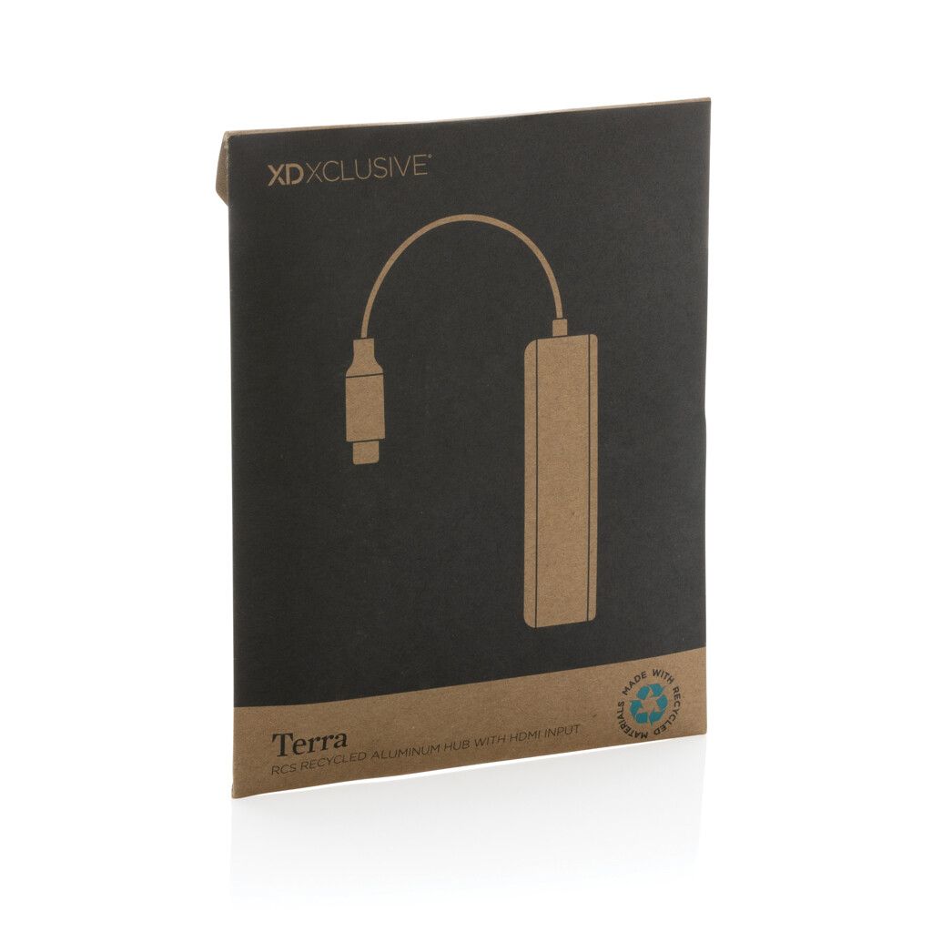 Terra Hub aus RCS recyceltem Aluminium mit HDMI-Input - grau-47