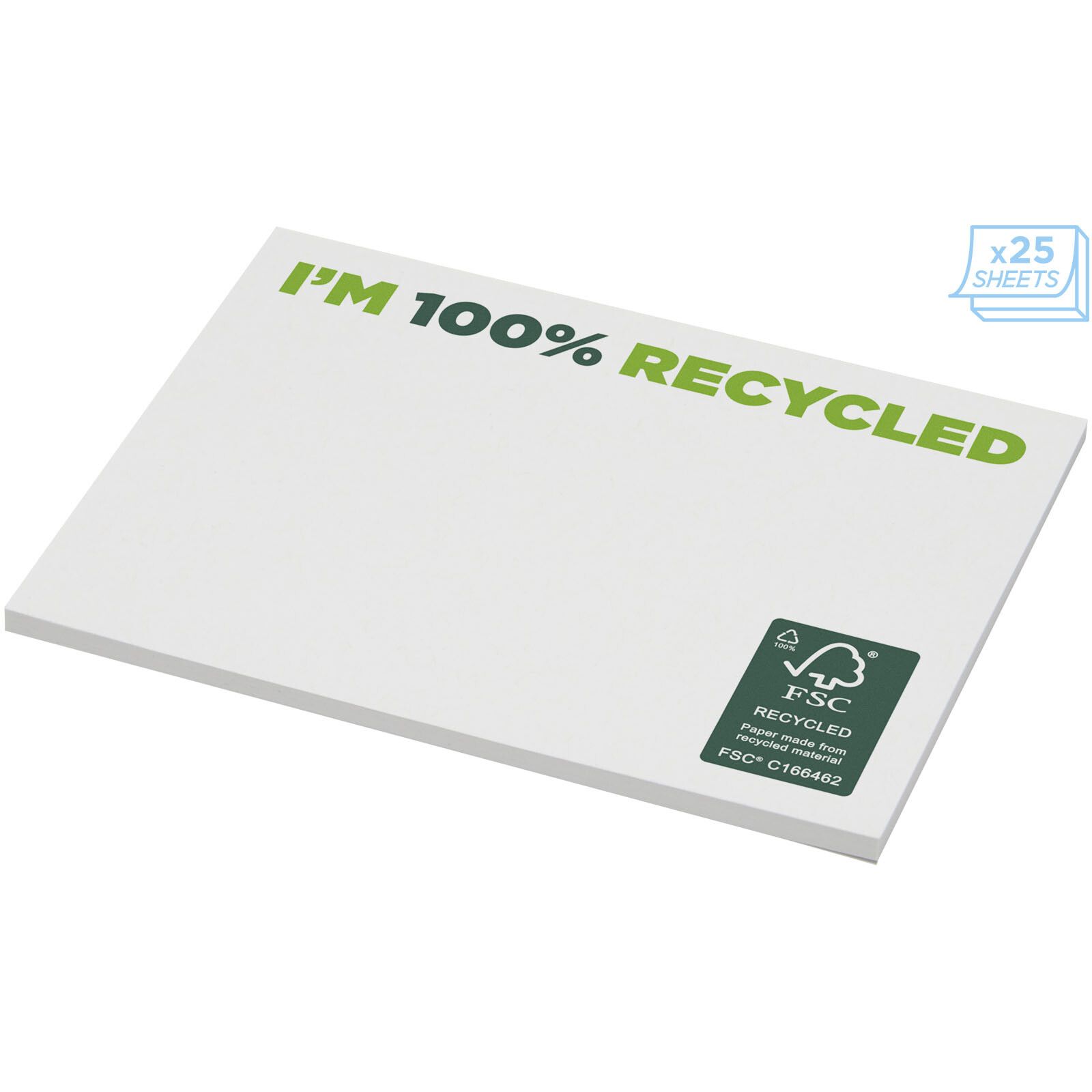 Sticky-Mate recycelte Haftnotizen 100 x 75 mm - weiss-185