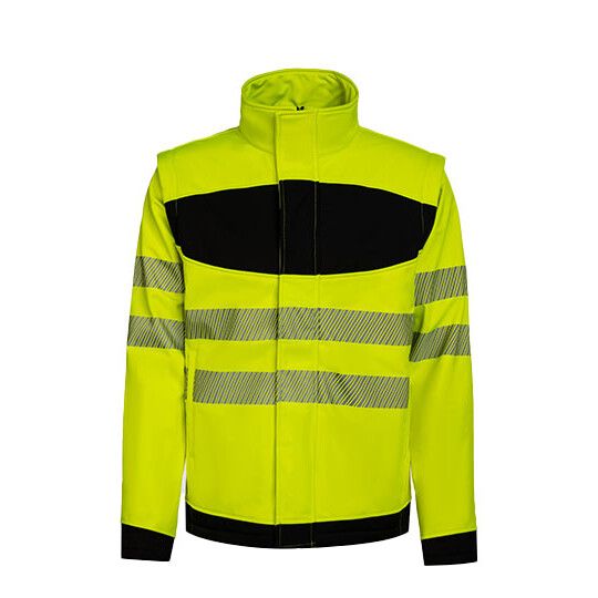 EOS Hi-Vis Workwear Softshell Jacket With Printing Area - signal yellow - black-249