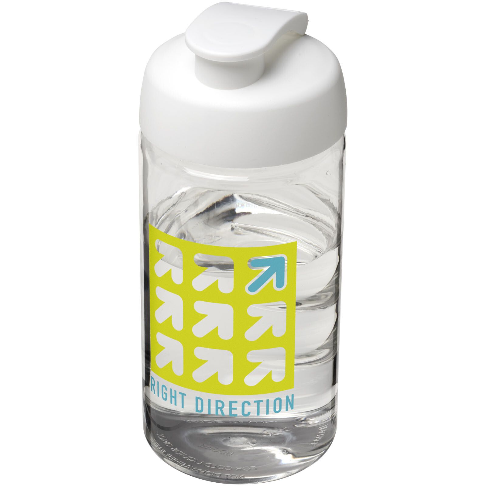 H2O Active Bop 500 ml Sportflasche mit Klappdeckel - transparent -  weiss-25