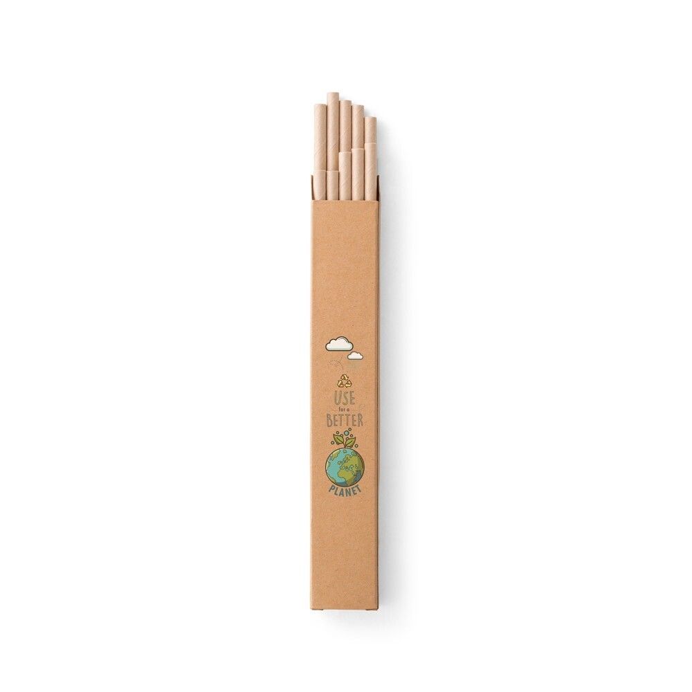 LAMONE Strohhalm-Set aus Kraftpapier - natur-357