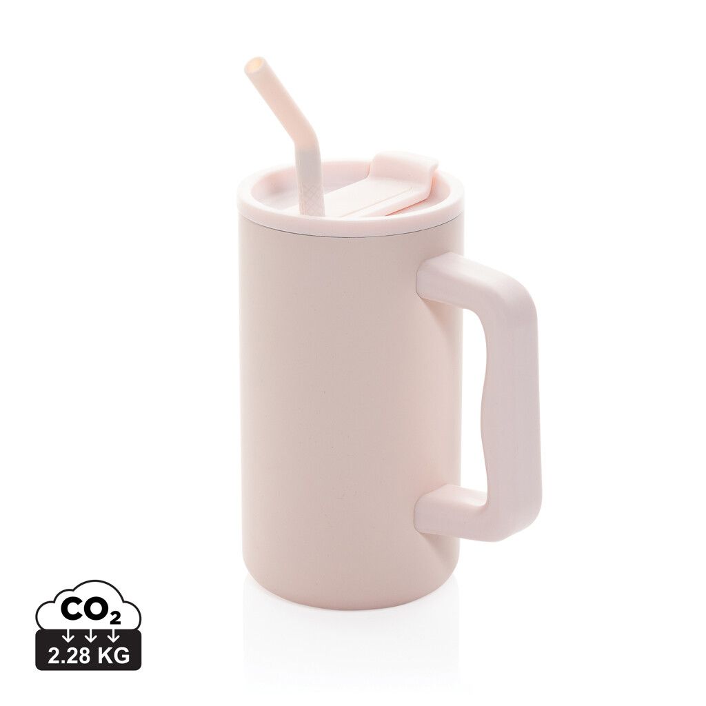 Cube Becher aus RCS recyceltem Stahl 800ml - rosa-990