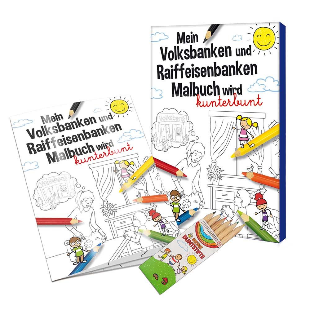 Malbuch / Mal-Set A6 - Volksbanken&Raiffeisenbanken - Malbuch neutral-918