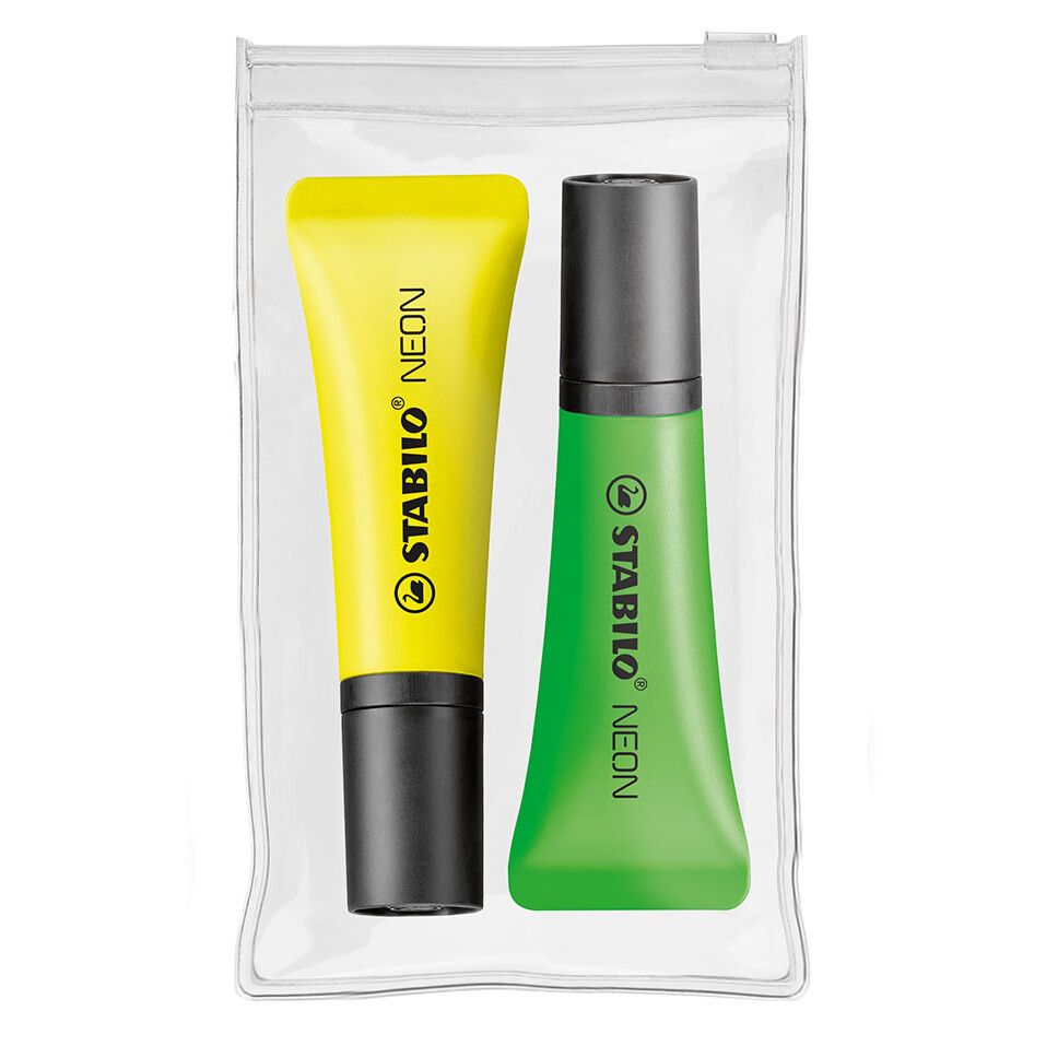 STABILO NEON 2er Zip-Etui Leuchtmarkierer-605