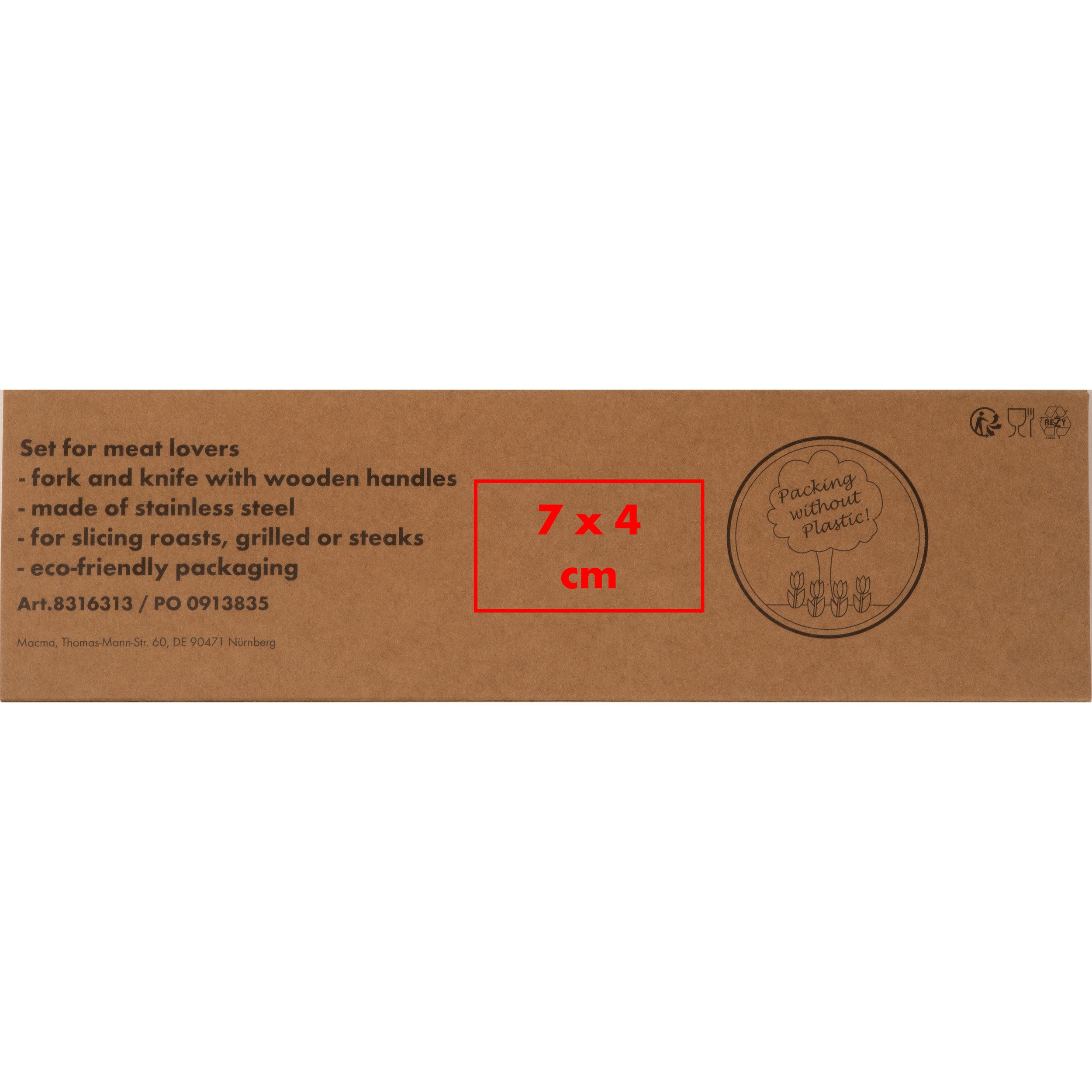 Veredelungsposition auf der Verpackung