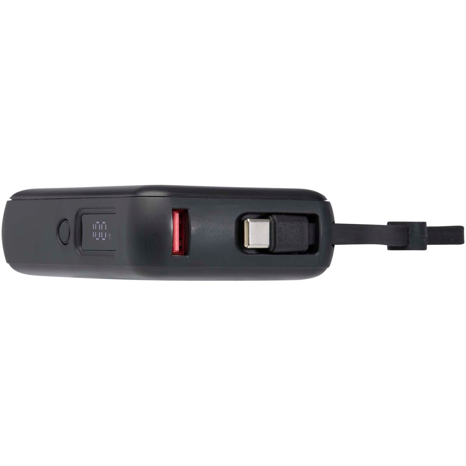 Acrux 35 W 10.000 mAh Tablet Powerbank mit integriertem Typ-C-Kabel aus recyceltem Kunststoff - schwarz-168