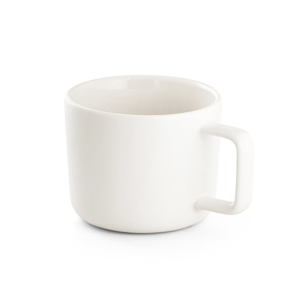 FANGIO Tasse Keramik 220ml mit Deckel aus Bambus als Untersetzer - weiß-941