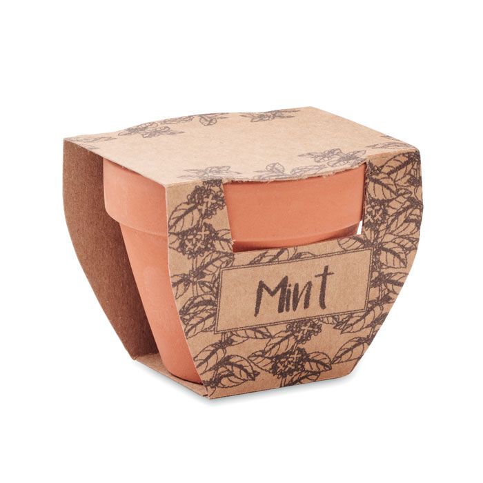 Terrakotta-Topf Minze MINT POT - holz-528
