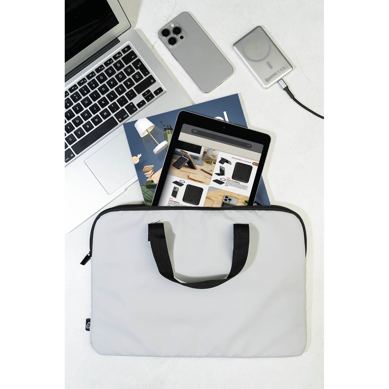 Pubbuk Laptoptasche aus RPU - grau-298