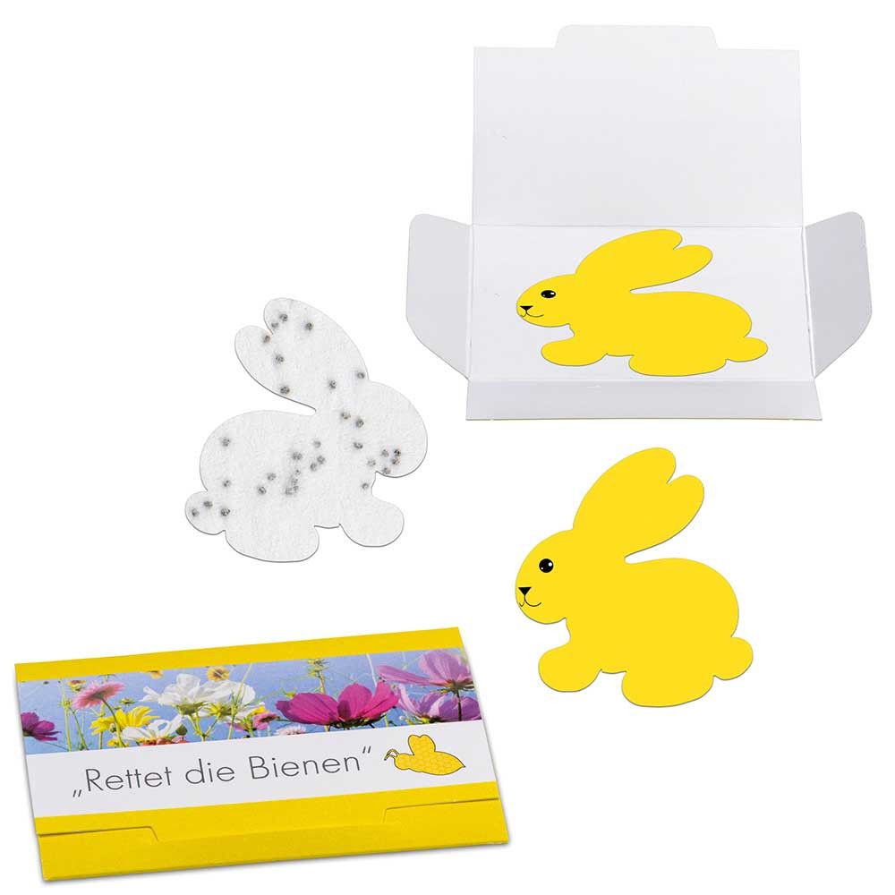 Samenpapier in Klappkärtchen - Ostern - Häschen-124