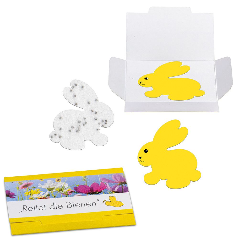 Samenpapier in Klappkärtchen - Ostern - Häschen-124